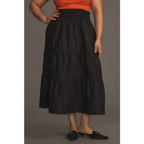 💕ANTHROPOLOGIE💕 The Somerset Maxi Skirt ~ Black 3X Plus NWT - Picture 3 of 16